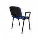 Taurus meeting room stackable chair with black frame and fixed arms - blue TAU40003-B