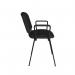 Taurus meeting room stackable chair with black frame and fixed arms - charcoal TAU40003-C