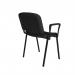 Taurus meeting room stackable chair with black frame and fixed arms - charcoal TAU40003-C