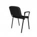 Taurus meeting room stackable chair with black frame and fixed arms - black TAU40003-K