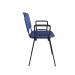 Taurus plastic meeting room stackable chair with fixed arms - blue with black frame TAU40003-PB