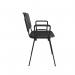 Taurus plastic meeting room stackable chair with fixed arms - black with black frame TAU40003-PK