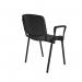 Taurus plastic meeting room stackable chair with fixed arms - black with black frame TAU40003-PK