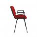 Taurus meeting room stackable chair with black frame and fixed arms - red TAU40003-R