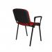 Taurus meeting room stackable chair with black frame and fixed arms - red TAU40003-R