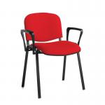 Taurus meeting room stackable chair with black frame and fixed arms - red TAU40003-R