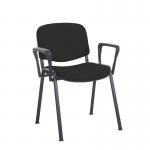 Taurus meeting room stackable chair with black frame and fixed arms - Havana Black