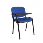 Taurus meeting room chair with black frame and writing tablet - blue TAU40004-B