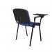 Taurus meeting room chair with black frame and writing tablet - blue TAU40004-B