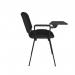 Taurus meeting room chair with black frame and writing tablet - charcoal TAU40004-C