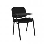 Taurus meeting room chair with black frame and writing tablet - black TAU40004-K