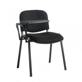 Taurus meeting room chair with black frame and writing tablet - black TAU40004-K