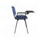 Taurus plastic meeting room chair with writing tablet - blue with black frame TAU40004-PB