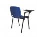 Taurus plastic meeting room chair with writing tablet - blue with black frame TAU40004-PB