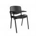 Taurus plastic meeting room chair with writing tablet - black with black frame TAU40004-PK