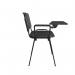 Taurus plastic meeting room chair with writing tablet - black with black frame TAU40004-PK