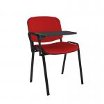 Taurus meeting room chair with black frame and writing tablet - red TAU40004-R