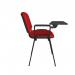 Taurus meeting room chair with black frame and writing tablet - red TAU40004-R