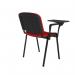 Taurus meeting room chair with black frame and writing tablet - red TAU40004-R