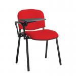Taurus meeting room chair with black frame and writing tablet - red TAU40004-R