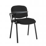Taurus meeting room stackable chair with black frame and writing tablet - Havana Black