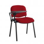 Taurus meeting room stackable chair with black frame and writing tablet - Panama Red