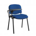 Taurus meeting room stackable chair with black frame and writing tablet - Scuba Blue TAU40004-YS082