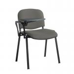 Taurus meeting room stackable chair with black frame and writing tablet - Slip Grey