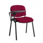 Taurus meeting room stackable chair with black frame and writing tablet - Diablo Pink TAU40004-YS101