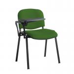 Taurus meeting room stackable chair with black frame and writing tablet - Lombok Green TAU40004-YS159
