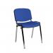 Taurus meeting room stackable chair with chrome frame and no arms - blue TAU40005-B