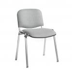 Taurus meeting room stackable chair with chrome frame and no arms - grey TAU40005-G