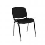 Taurus meeting room stackable chair with chrome frame and no arms - black TAU40005-K
