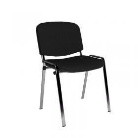 Taurus meeting room stackable chair with chrome frame and no arms - black TAU40005-K