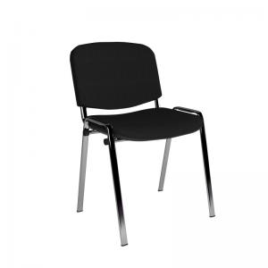 Taurus meeting room stackable chair with chrome frame and no arms -