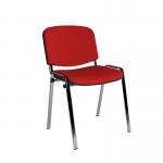 Taurus meeting room stackable chair with chrome frame and no arms - red TAU40005-R