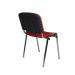 Taurus meeting room stackable chair with chrome frame and no arms - red TAU40005-R