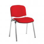 Taurus meeting room stackable chair with chrome frame and no arms - red