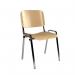 Taurus wooden meeting room stackable chair with no arms - beech with chrome frame TAU40005-W