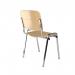 Taurus wooden meeting room stackable chair with no arms - beech with chrome frame TAU40005-W