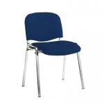 Taurus meeting room stackable chair with chrome frame and no arms - Curacao Blue