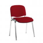 Taurus meeting room stackable chair with chrome frame and no arms - Panama Red