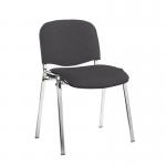 Taurus meeting room stackable chair with chrome frame and no arms - Blizzard Grey