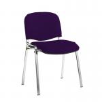 Taurus meeting room stackable chair with chrome frame and no arms - Tarot Purple