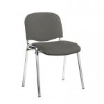 Taurus meeting room stackable chair with chrome frame and no arms - Slip Grey TAU40005-YS094