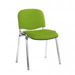 Taurus meeting room stackable chair with chrome frame and no arms - Madura Green TAU40005-YS156
