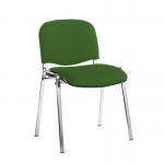 Taurus meeting room stackable chair with chrome frame and no arms - Lombok Green