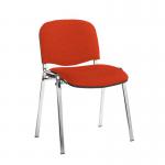Taurus meeting room stackable chair with chrome frame and no arms - Tortuga Orange