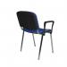 Taurus meeting room stackable chair with chrome frame and fixed arms - blue TAU40006-B