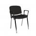 Taurus meeting room stackable chair with chrome frame and fixed arms - charcoal TAU40006-C